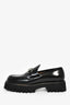 Gucci Black Leather Horsebit Platform Loafers Size 37