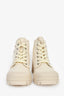 Celine Beige Canvas Triomphe Combat Boots Size 37