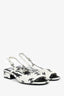 Pre-Loved Chanel™ White Lambskin Leather Monogram Slingback Sandals Size 37
