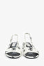 Pre-Loved Chanel™ White Lambskin Leather Monogram Slingback Sandals Size 37