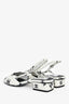 Pre-Loved Chanel™ White Lambskin Leather Monogram Slingback Sandals Size 37