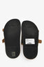 Fendi Zucca Canvas/Brown Leather 'Feel' Slides Size 37