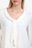 Reformation White Tie Front 'Anaya' Blouse Size L