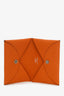 Hermès 2018 Orange Leather Calvi Card Holder