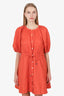 Staud Orange Linen Mini Dress Size XS