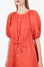 Staud Orange Linen Mini Dress Size XS