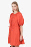 Staud Orange Linen Mini Dress Size XS