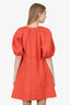 Staud Orange Linen Mini Dress Size XS