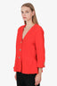 St. John Red Peplum V-Neck Blazer Size 16