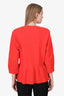 St. John Red Peplum V-Neck Blazer Size 16