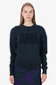 Ami Navy Blue Cotton Crewneck Sweater Size S