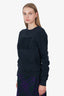 Ami Navy Blue Cotton Crewneck Sweater Size S