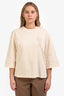 Ami Paris Cream Ami De Coeur Knit Patch T-Shirt Size M