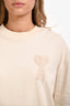 Ami Paris Cream Ami De Coeur Knit Patch T-Shirt Size M