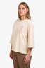 Ami Paris Cream Ami De Coeur Knit Patch T-Shirt Size M