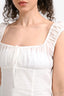 Helsa White Cotton Sheer Mini Sundress Size M
