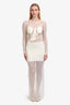Bahia Maria White Crochet Knit Maxi Dress Size M