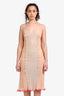 Fendi Peach Silk Sheer Ruffle Trim Midi Dress Size 4