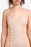 Fendi Peach Silk Sheer Ruffle Trim Midi Dress Size 4