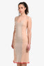 Fendi Peach Silk Sheer Ruffle Trim Midi Dress Size 4