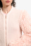 Fendi Light Pink Mohair/Silk Zip Sweater Size 40