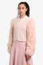 Fendi Light Pink Mohair/Silk Zip Sweater Size 40