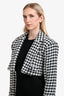 For Love & Lemons Black/White Houndstooth Cropped Jacket Size M