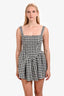 For Love & Lemons Black/White Houndstooth Mini Dress Size M