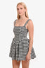 For Love & Lemons Black/White Houndstooth Mini Dress Size M
