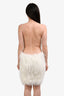Coperni White Feather Low Back Midi Dress Size S