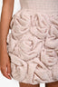 Yvon Pink 'Zinnia' Tweed Rose Patterned Mini Dress Size Size M