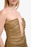 Giuseppe di Morabito Gold Crystal Mesh V-Neck Mini Dress Size M/L