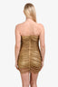 Giuseppe di Morabito Gold Crystal Mesh V-Neck Mini Dress Size M/L