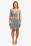 Poster Girl Blue Crystal Crop Top + Mini Skirt Set Size M