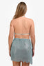 Poster Girl Blue Crystal Crop Top + Mini Skirt Set Size M