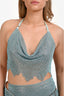 Poster Girl Blue Crystal Crop Top + Mini Skirt Set Size M