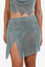 Poster Girl Blue Crystal Crop Top + Mini Skirt Set Size M