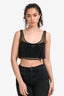 Prada 2022 Black Rhinestone Cropped Double Lined Tank Size 42
