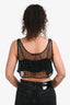 Prada 2022 Black Rhinestone Cropped Double Lined Tank Size 42