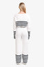 Ser.o.ya White/Navy Striped Cropped Sweater + Wide Leg Pant Set Size M