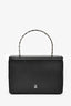 Amina Muaddi Black Leather Crystal Super Mini Top Handle Bag