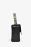 Amina Muaddi Black Leather Crystal Super Mini Top Handle Bag