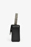 Amina Muaddi Black Leather Crystal Super Mini Top Handle Bag