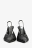 Britt Netta Black Rouched Leather Pointed Slingback Heels Size 38.5