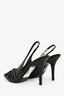 Britt Netta Black Rouched Leather Pointed Slingback Heels Size 38.5
