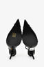 Britt Netta Black Rouched Leather Pointed Slingback Heels Size 38.5