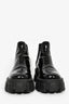 Prada Black Patent Monolith Ankle Boots Size 38