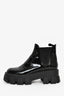 Prada Black Patent Monolith Ankle Boots Size 38