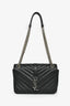 Saint Laurent Black Chevron Leather College Bag