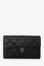 Pre-Loved Chanel™ 2021 Black Caviar Leather Medium Flap Wallet